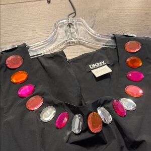 DKNY Black Dress with Pink and Red Accents